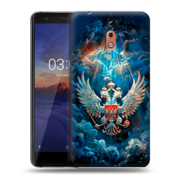 Силиконовый чехол на Nokia 2.1 с принтом Герб флаг России