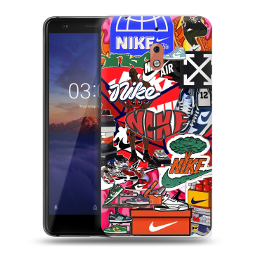 Силиконовый чехол на Nokia 2.1 с принтом Найк Nike яркий