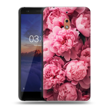 Силиконовый чехол на Nokia 2.1 с принтом цветы пионы