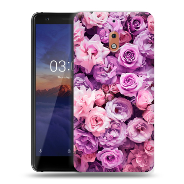 Силиконовый чехол на Nokia 2.1 с принтом лавандовые розы