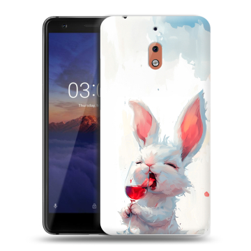Силиконовый чехол на Nokia 2.1 с принтом кролик зайчик