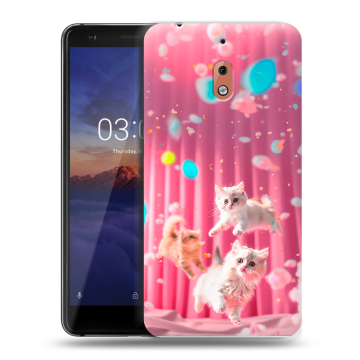 Силиконовый чехол на Nokia 2.1 с принтом милые котики