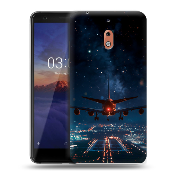 Силиконовый чехол на Nokia 2.1 с принтом самолет