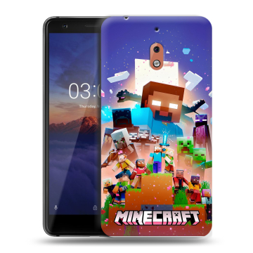 Силиконовый чехол на Nokia 2.1 с принтом Майнкрафт Minecraft