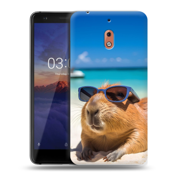 Силиконовый чехол на Nokia 2.1 с принтом Капибара Силиконовый чехол на Nokia 2.1 с принтом Капибара