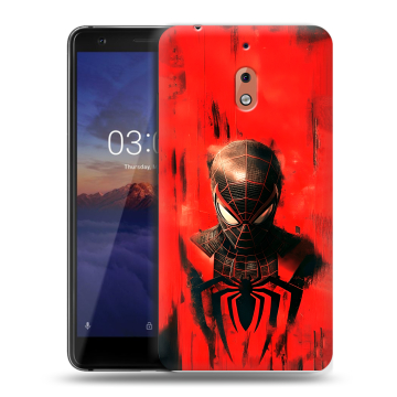 Силиконовый чехол на Nokia 2.1 с принтом человек паук spiderman Силиконовый чехол на Nokia 2.1 с принтом человек паук spiderman