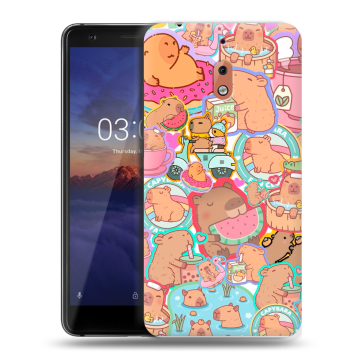 Силиконовый чехол на Nokia 2.1 с принтом капибары Силиконовый чехол на Nokia 2.1 с принтом капибары