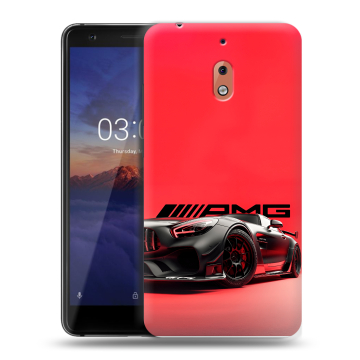 Силиконовый чехол на Nokia 2.1 с принтом Мерседес Mercedes AMG