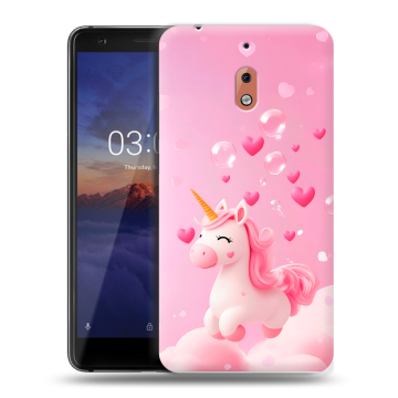 Силиконовый чехол на Nokia 2.1 с принтом Единорог Силиконовый чехол на Nokia 2.1 с принтом Единорог