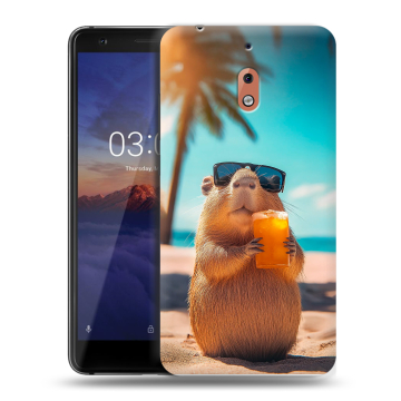 Силиконовый чехол на Nokia 2.1 с принтом Капибара Силиконовый чехол на Nokia 2.1 с принтом Капибара