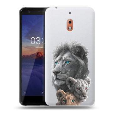 Силиконовый чехол на Nokia 2.1 с принтом Львы