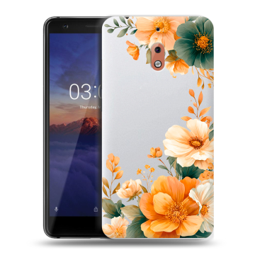 Силиконовый чехол на Nokia 2.1 с принтом Цветы принт