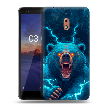 Силиконовый чехол на Nokia 2.1 с принтом Медведь