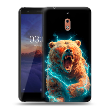 Силиконовый чехол на Nokia 2.1 с принтом Медведь