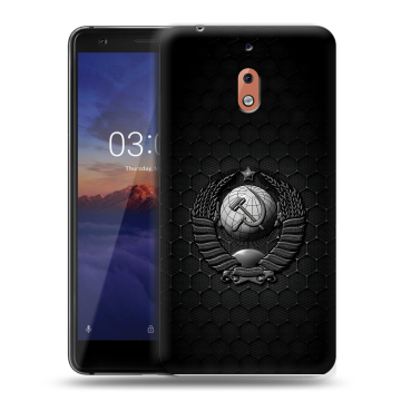 Силиконовый чехол на Nokia 2.1 с принтом Герб Флаг СССР Силиконовый чехол на Nokia 2.1 с принтом Герб Флаг СССР