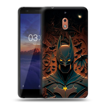 Силиконовый чехол на Nokia 2.1 с принтом Batman Бэтмен