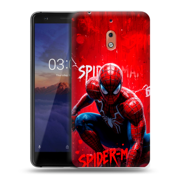 Силиконовый чехол на Nokia 2.1 с принтом Spiderman Человек паук