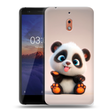 Силиконовый чехол на Nokia 2.1 с принтом милая панда Силиконовый чехол на Nokia 2.1 с принтом милая панда