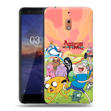 Силиконовый чехол на Nokia 2.1 с принтом Adventure time Время приключений