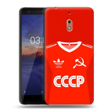 Силиконовый чехол на Nokia 2.1 с принтом Флаг Герб СССР
