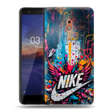 Силиконовый чехол на Nokia 2.1 с принтом Nike Найк