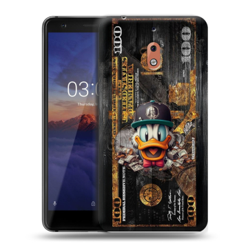 Силиконовый чехол на Nokia 2.1 с принтом Дональд Дак Доллар Силиконовый чехол на Nokia 2.1 с принтом Дональд Дак Доллар