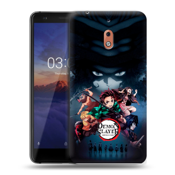 Силиконовый чехол на Nokia 2.1 с принтом Demon Slayer Клинок рассекающий демонов