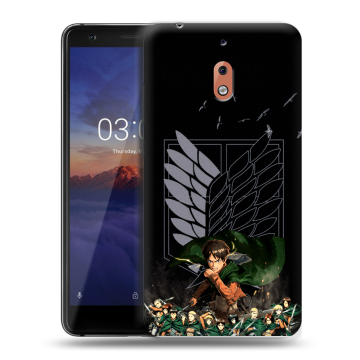 Силиконовый чехол на Nokia 2.1 с принтом Атака титанов Силиконовый чехол на Nokia 2.1 с принтом Атака титанов