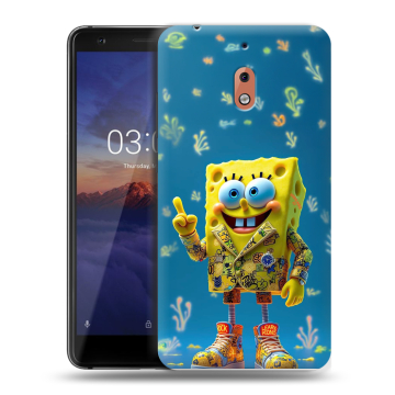 Силиконовый чехол на Nokia 2.1 с принтом Спанч боб Спанчбоб
