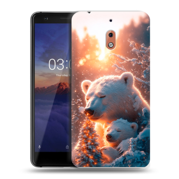 Силиконовый чехол на Nokia 2.1 с принтом Новый год