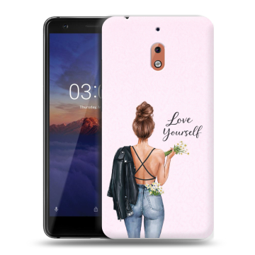 Силиконовый чехол на Nokia 2.1 с принтом женский