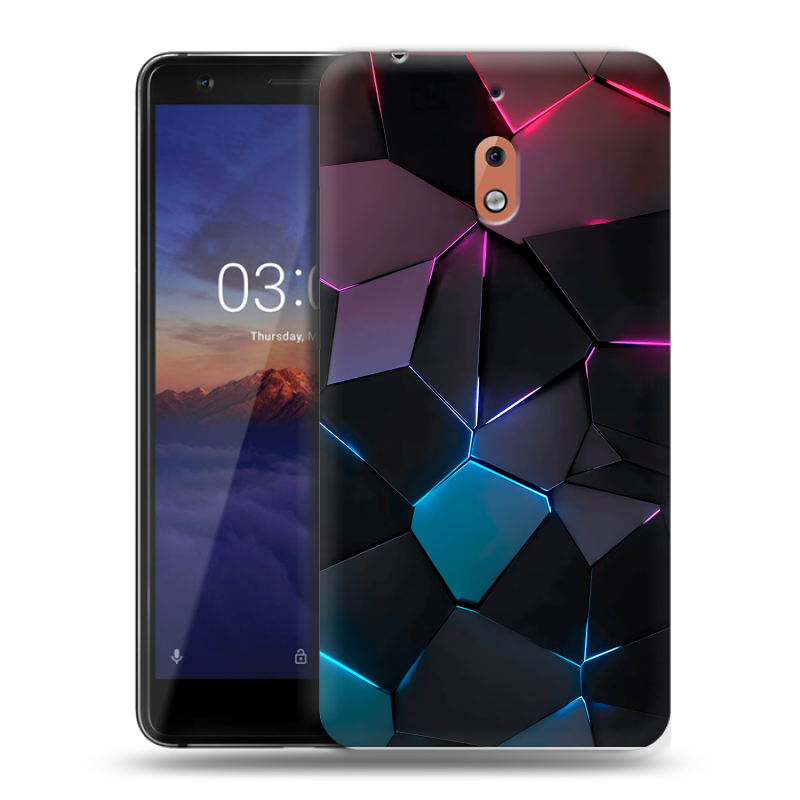 Силиконовый чехол на Nokia 2.1 с принтом Геометрия неона Силиконовый чехол на Nokia 2.1 с принтом Геометрия неона