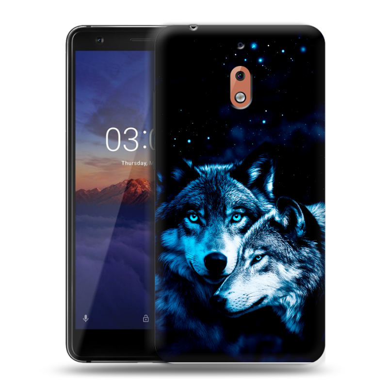 Силиконовый чехол на Nokia 2.1 с принтом Волки Силиконовый чехол на Nokia 2.1 с принтом Волки