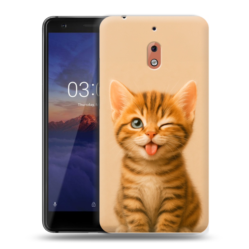 Силиконовый чехол на Nokia 2.1 с принтом котенок Силиконовый чехол на Nokia 2.1 с принтом котенок