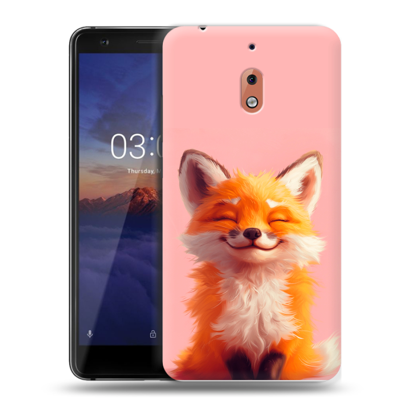 Силиконовый чехол на Nokia 2.1 с принтом милая лиса Силиконовый чехол на Nokia 2.1 с принтом милая лиса