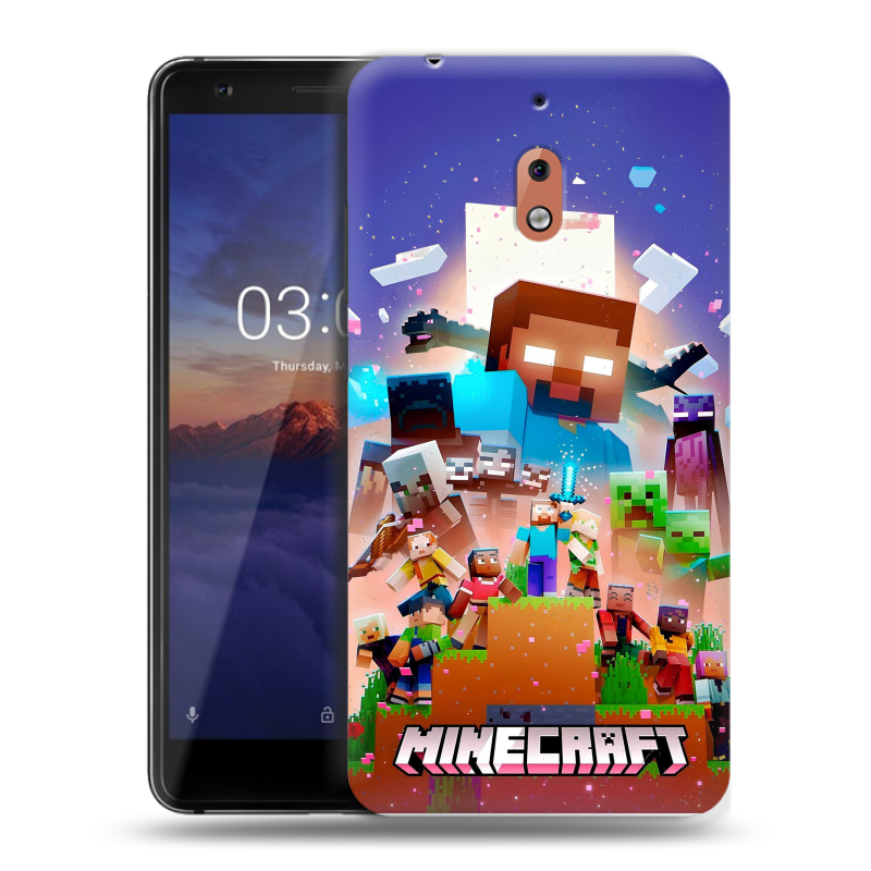 Силиконовый чехол на Nokia 2.1 с принтом Майнкрафт Minecraft Силиконовый чехол на Nokia 2.1 с принтом Майнкрафт Minecraft