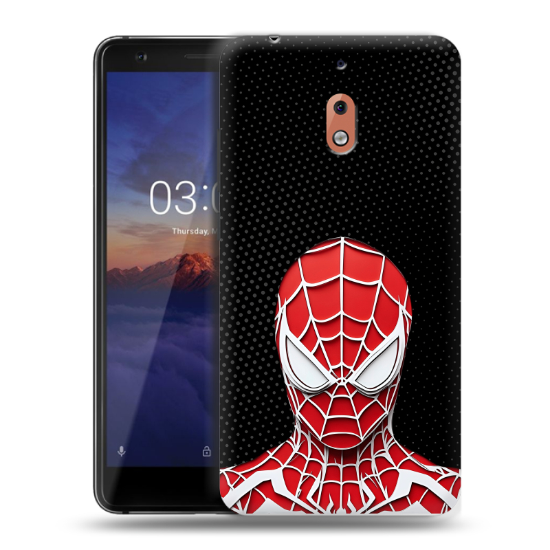 Силиконовый чехол на Nokia 2.1 с принтом человек паук spiderman Силиконовый чехол на Nokia 2.1 с принтом человек паук spiderman