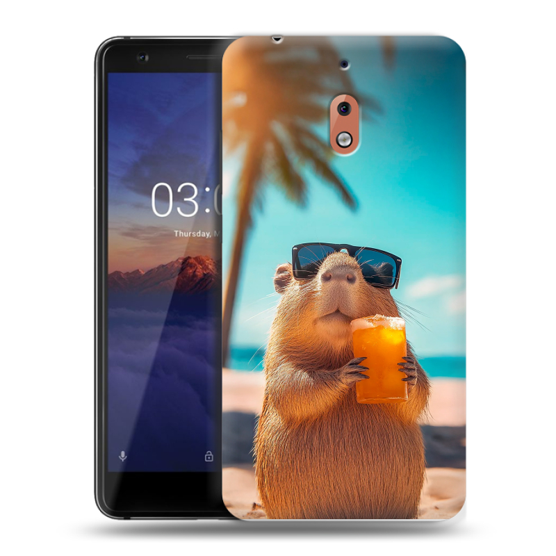 Силиконовый чехол на Nokia 2.1 с принтом Капибара Силиконовый чехол на Nokia 2.1 с принтом Капибара