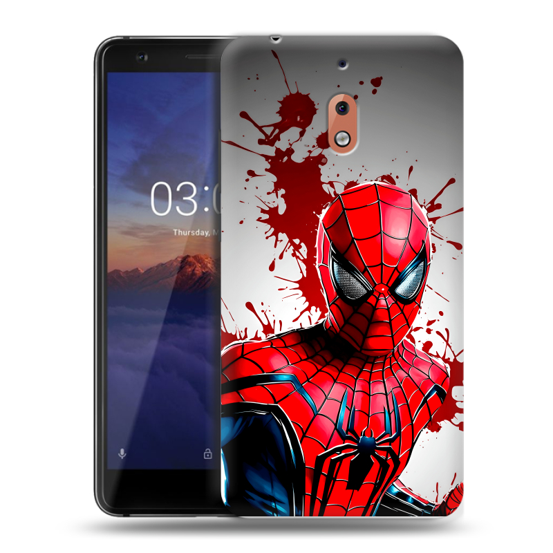 Силиконовый чехол на Nokia 2.1 с принтом Spiderman Человек паук Силиконовый чехол на Nokia 2.1 с принтом Spiderman Человек паук