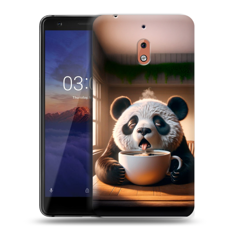 Силиконовый чехол на Nokia 2.1 с принтом смешная панда Силиконовый чехол на Nokia 2.1 с принтом смешная панда