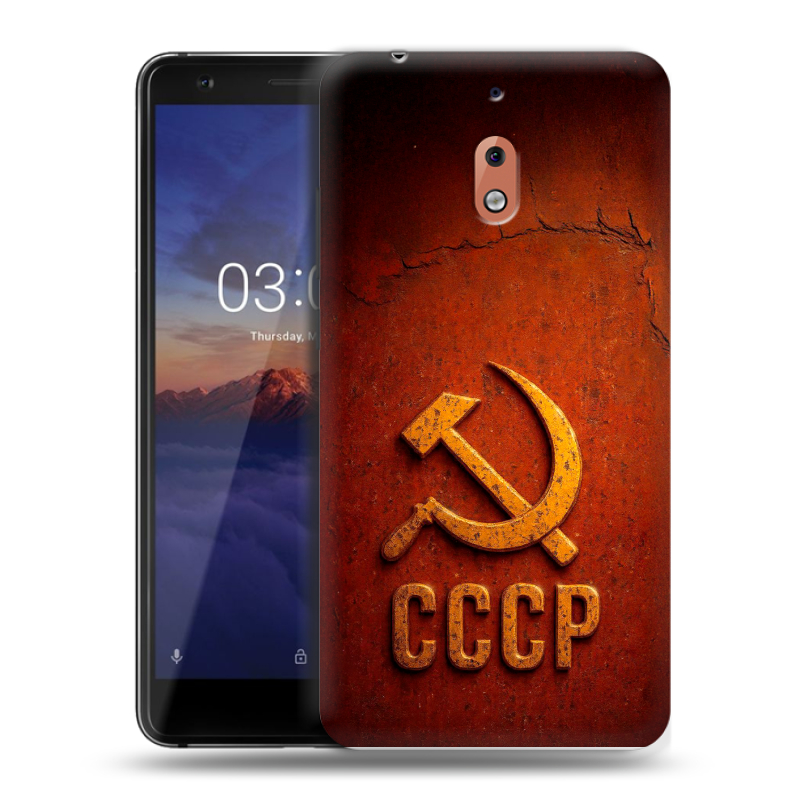 Силиконовый чехол на Nokia 2.1 с принтом Флаг Герб СССР Силиконовый чехол на Nokia 2.1 с принтом Флаг Герб СССР