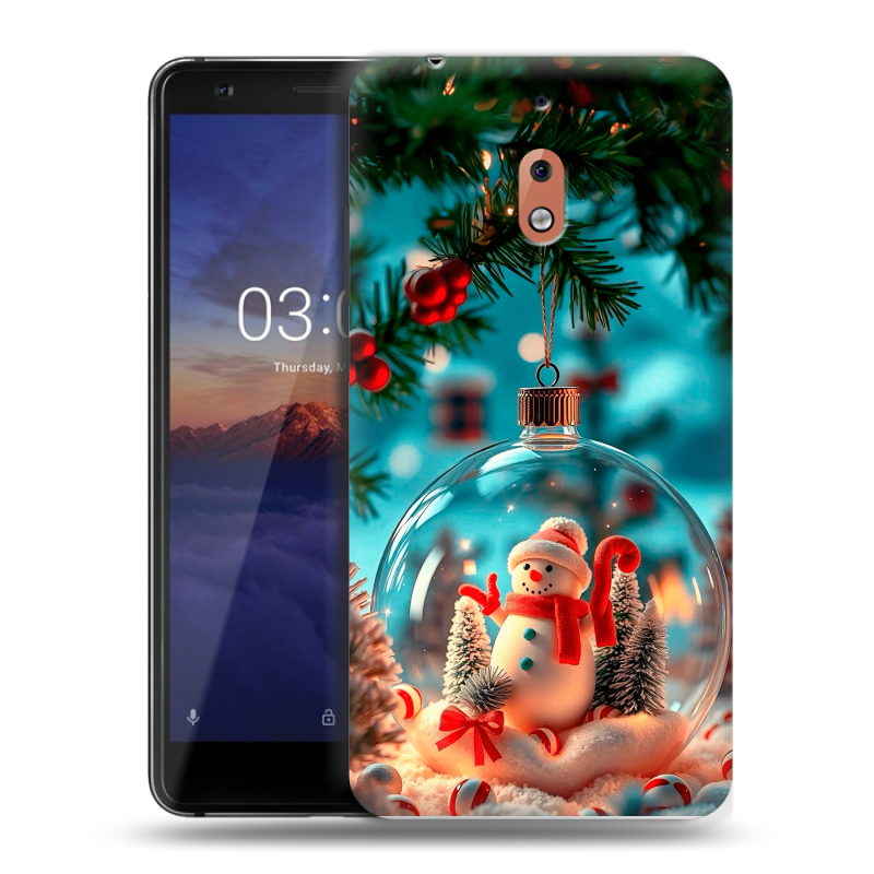Силиконовый чехол на Nokia 2.1 с принтом Новый год Силиконовый чехол на Nokia 2.1 с принтом Новый год