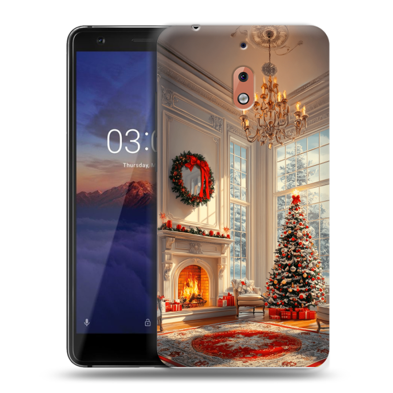 Силиконовый чехол на Nokia 2.1 с принтом Новый год Силиконовый чехол на Nokia 2.1 с принтом Новый год