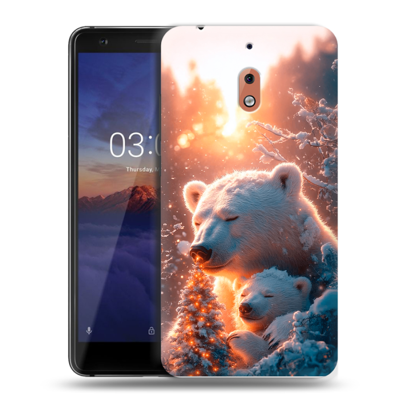 Силиконовый чехол на Nokia 2.1 с принтом Новый год Силиконовый чехол на Nokia 2.1 с принтом Новый год