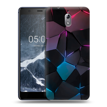 Силиконовый чехол на Nokia 3.1 с принтом Геометрия неона Силиконовый чехол на Nokia 3.1 с принтом Геометрия неона