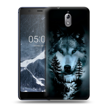 Силиконовый чехол на Nokia 3.1 с принтом Лесной волк Силиконовый чехол на Nokia 3.1 с принтом Лесной волк