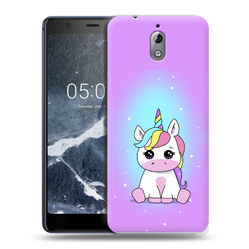 Силиконовый чехол на Nokia 3.1 с принтом Единорог Силиконовый чехол на Nokia 3.1 с принтом Единорог