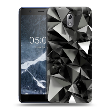 Силиконовый чехол на Nokia 3.1 с принтом Черные кристаллы Силиконовый чехол на Nokia 3.1 с принтом Черные кристаллы