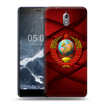 Силиконовый чехол на Nokia 3.1 с принтом Герб СССР Силиконовый чехол на Nokia 3.1 с принтом Герб СССР