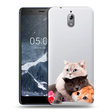 Силиконовый чехол на Nokia 3.1 с принтом Кошки Силиконовый чехол на Nokia 3.1 с принтом Кошки